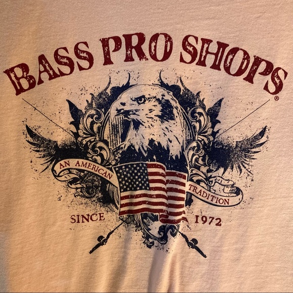Bass Pro Shops Pink Tee Size: Small Classic An American Tradition w 🇺🇸 & Eagle - Picture 3 of 4